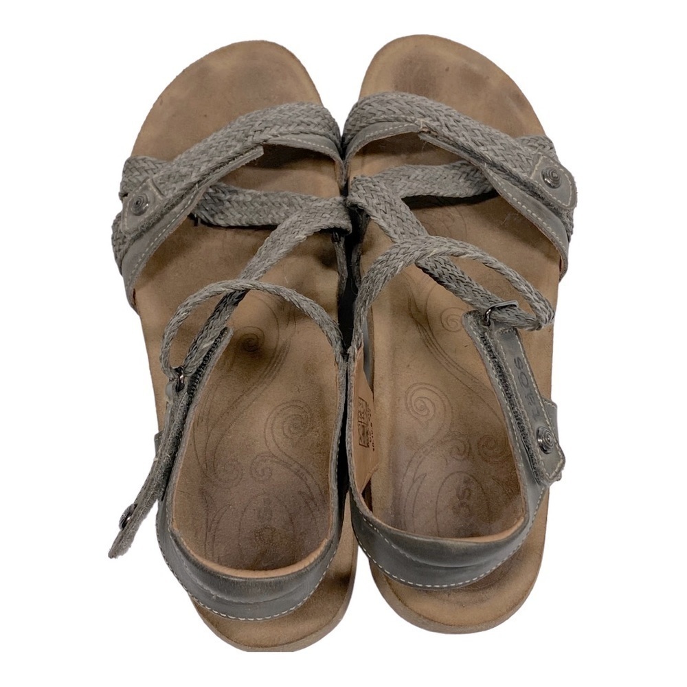 Taos Trulie Sandals Dark Gray Leather Size 10 Adjustable Strap Open Toe - Picture 4 of 5